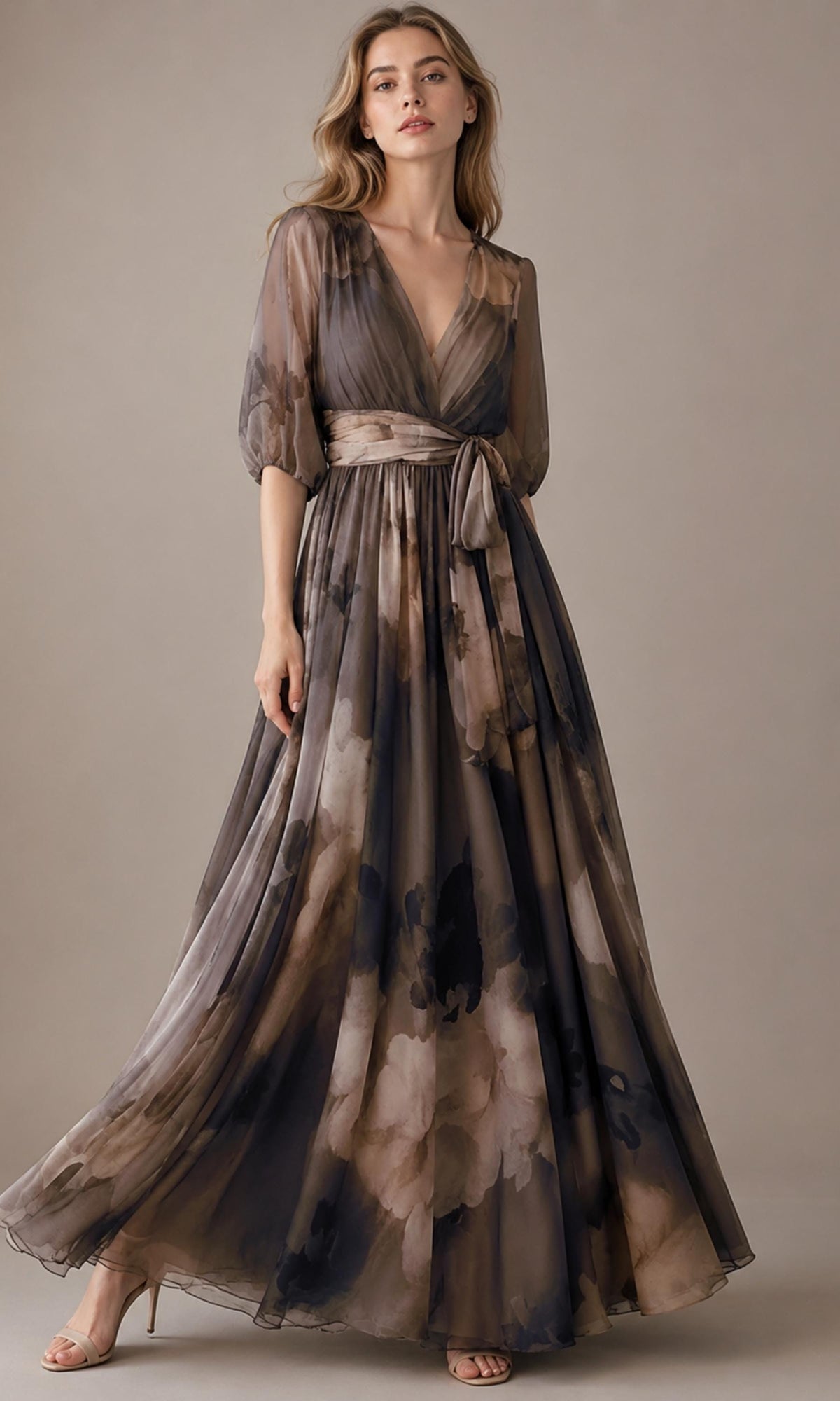 Elegant Printed Maxi Dress – Women's Fashion Party & Casual Formal Gown
