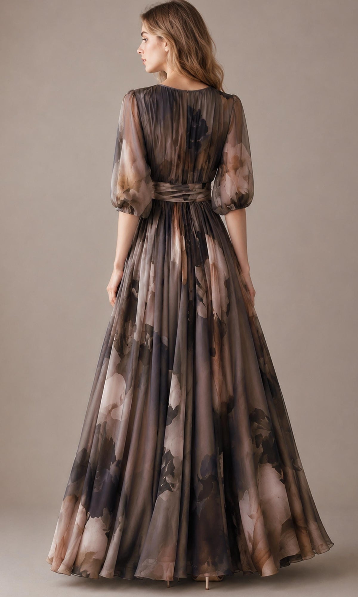 Elegant Printed Maxi Dress – Women's Fashion Party & Casual Formal Gown