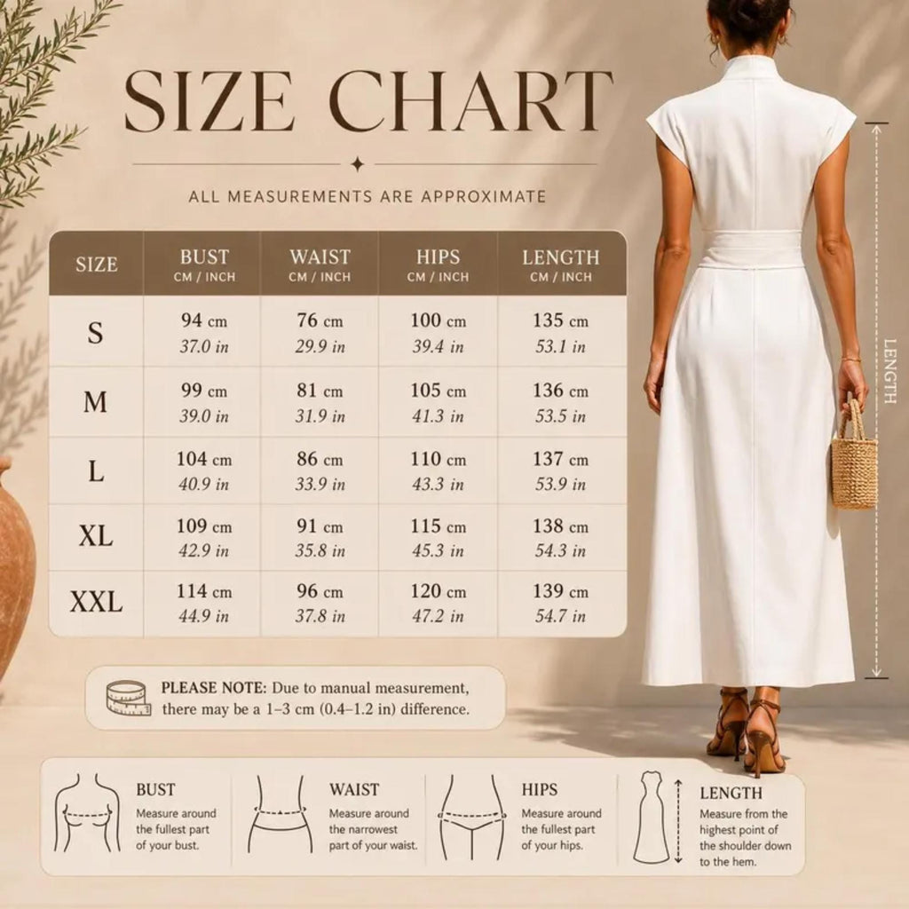 Elegant Maxi Dress, Sleeveless Stand Collar Midi with Pockets, Minimalist Summer Outfit, Chic Vacation Wear