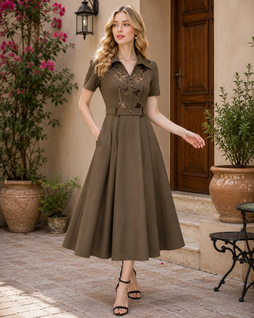 Sequin Long Dress High-End Slim Elegant Western Style Spring Summer Mother Women