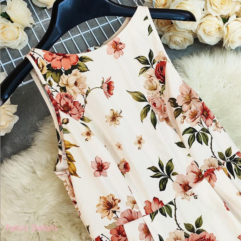 Women's Sleeveless Floral Maxi Dress | Boho Wedding Guest Dress | Elegant Summer Evening Gown | Gift for her | Summer Floral Dress