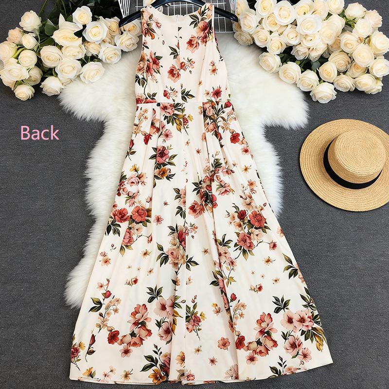 Women's Sleeveless Floral Maxi Dress | Boho Wedding Guest Dress | Elegant Summer Evening Gown | Gift for her | Summer Floral Dress